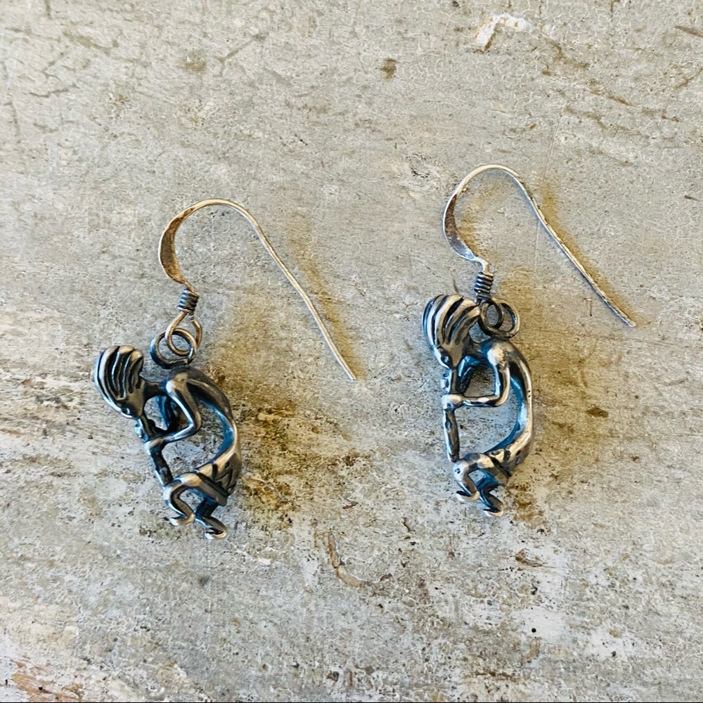 ♥️ Southwestern Style ♥️ Sterling Silver Kokopelli Earrings